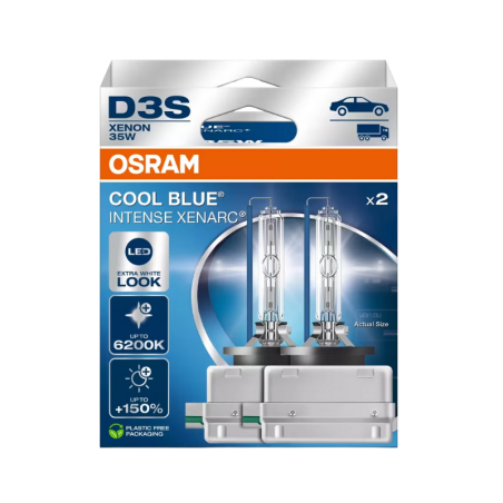 Osram D3S 35W Xenarc Cool Blue Intense Next Gen +150% More Light 6200K
