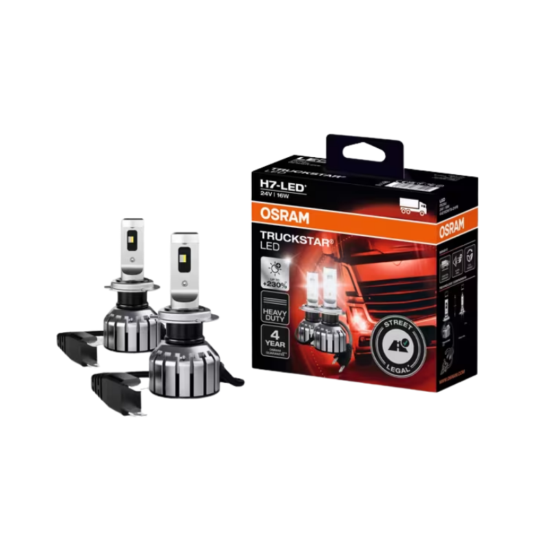 Λάμπες Osram Η7 24V 16W TruckStar LED 6000K +230% Περισσ. Φως