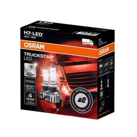 Λάμπες Osram Η7 24V 16W TruckStar LED 6000K +230% Περισσ. Φως