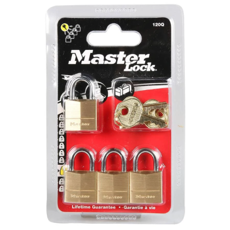 Masterlock Σετ 4 Λουκέτα Μπρούτζινα με Ίδιο Κλειδί 20mm