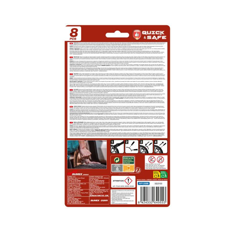 Quick & Safe Tyre Repair Kit, 8pcs