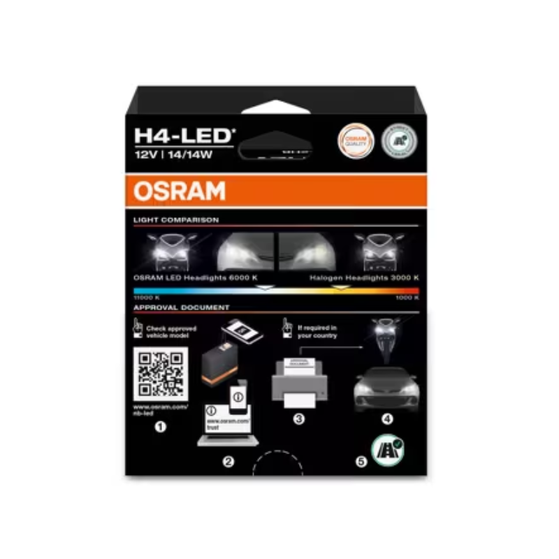 Λάμπες Osram H4 Night Breaker LED Speed, 12V 14W 6000K, έως 450% Έξτρα Φως, 2τμχ