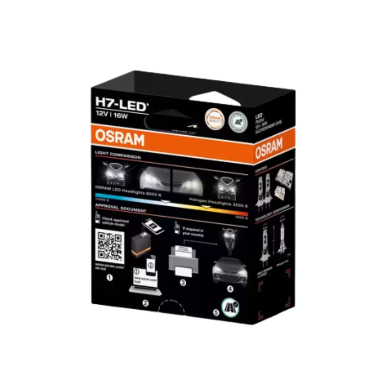 Λάμπες Osram H7 Night Breaker LED Speed, 12V 16W 6000K, έως 450% Έξτρα Φως, 2τμχ