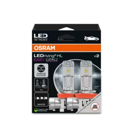 Osram H8/H9/H11/H16 LEDriving HL Easy Gen, 12V 26W 6500K Plug & Play, 2pcs