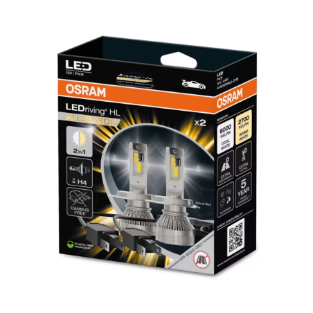 Λάμπες Osram H4 LEDriving HL Allseason 2in1, 12V 45W 2700K-6000K, 2τμχ