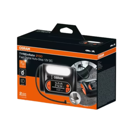Ψηφιακό Κομπρεσέρ Αέρα Ελαστικών Osram TYREinflate 2130 Rapid Inflator με Led Φακό, 12V DC 180W έως 6,9 bar