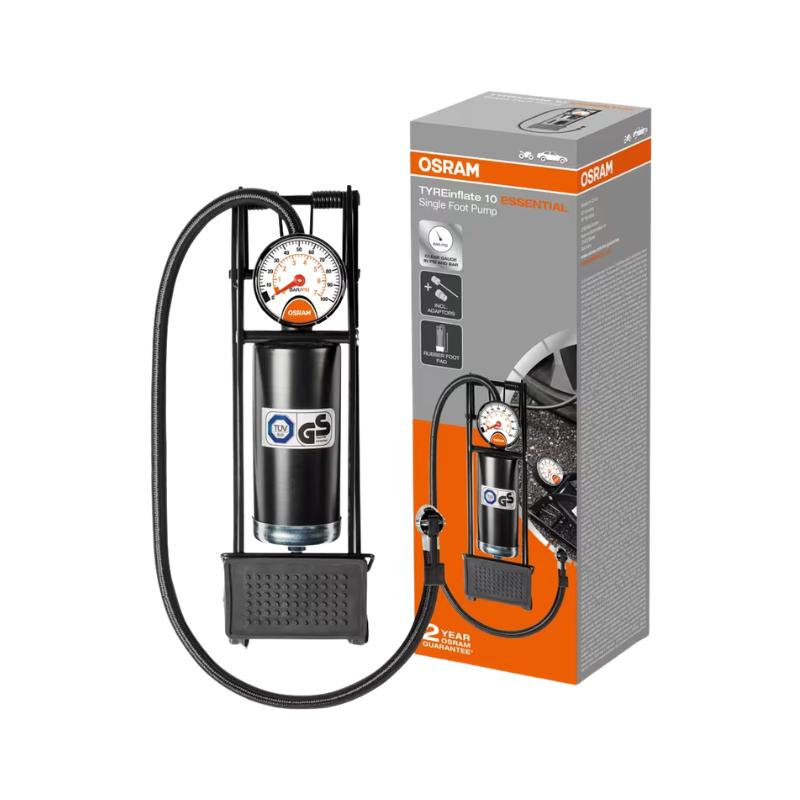 Τρόμπα Ποδιού Osram TYREinflate 10 Essential, με Μανόμετρο, Έως 7.0 bar