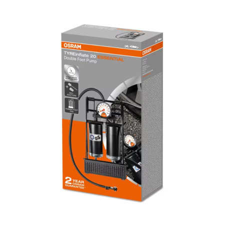 Foot Pump Osram TYREinflate 20 Essential, with Pressure Gauge, Up to 7.0 bar