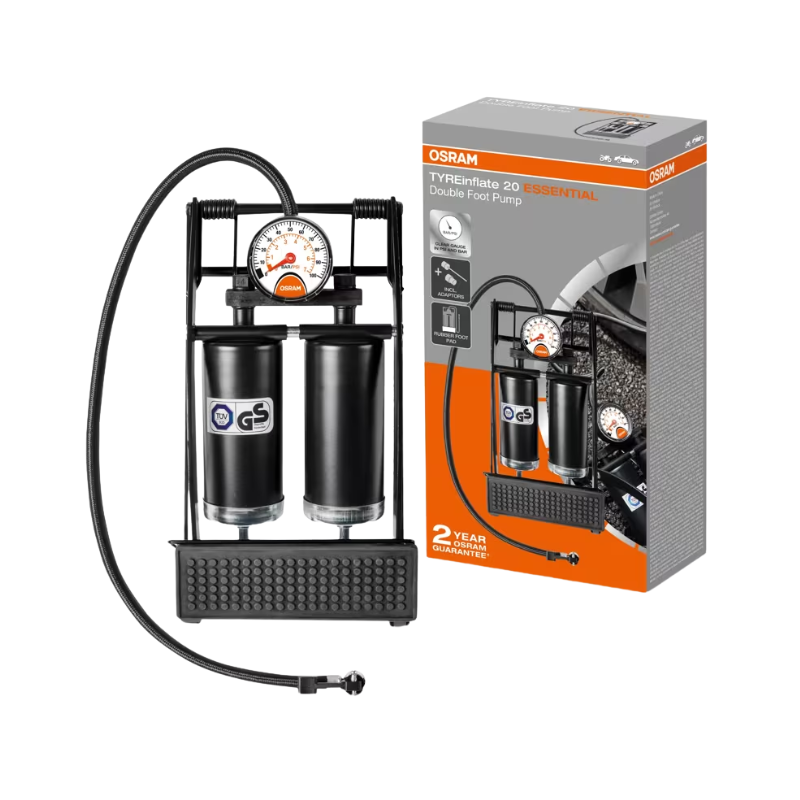 Foot Pump Osram TYREinflate 20 Essential, with Pressure Gauge, Up to 7.0 bar