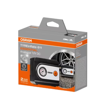 Αναλογικό Κομπρεσέρ Αέρα Ελαστικών Osram TYREinflate 611 Essential, 12V DC 120W έως 6.9 bar