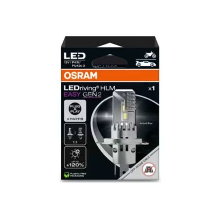 Λάμπα Osram H4/H19 LEDriving HLM EASY GEN 2, 12V 22W, 6000K, 1τμχ