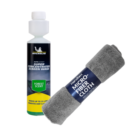 AutoPlanet Κιτ με Υγρό Υαλοκαθαριστήρων & Πετσέτα Microfiber, 320GSM