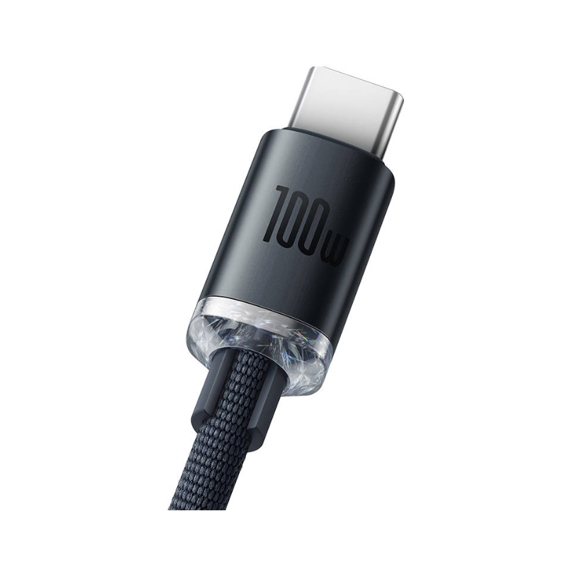 Baseus Καλώδιο Φόρτισης & Μεταφοράς Δεδομένων USB-A σε USB-C 1.2m 100W Crystal Shine, 1τμχ