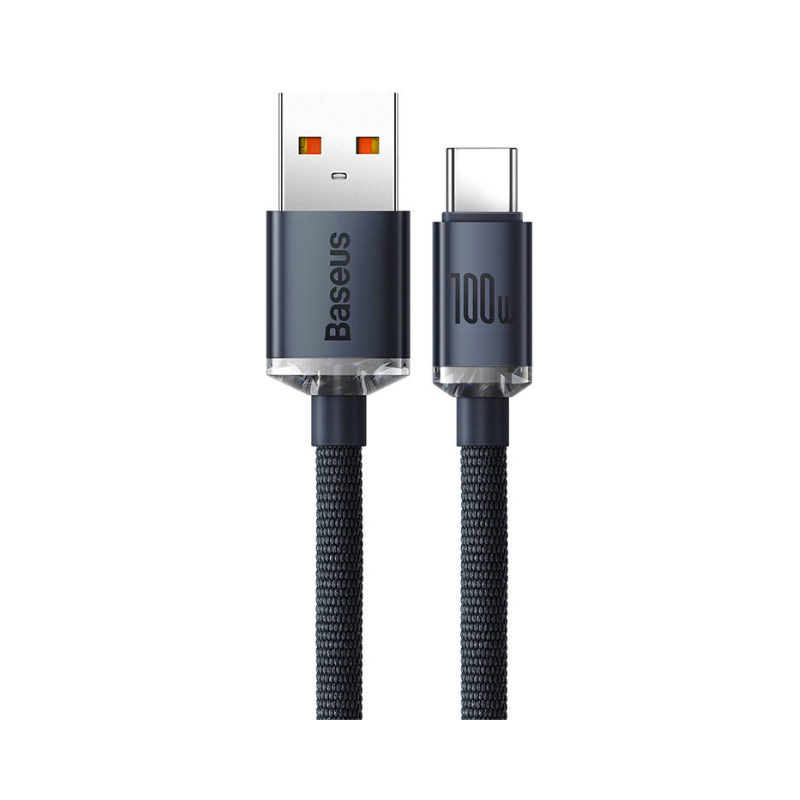 Baseus USB-A to USB-C Charging & Data Cable 1.2m 100W Crystal Shine, 1pc