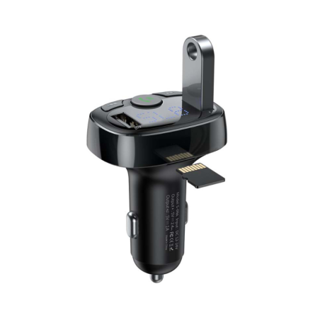 Baseus FM Transmitter Αυτοκινήτου MP3 Wireless 17W με 2x USB-A, QC, 3.4A & Υποδοχή TF/Micro SD T-Typed S-09A, 1τμχ