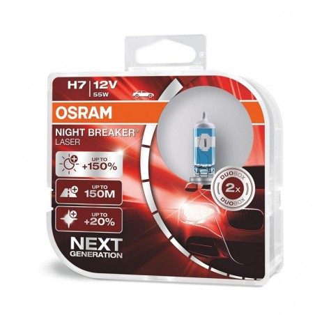 Λάμπες Osram H7 12V 55W Night Breaker Laser +150% Περισσότερο Φως 64210NL-HCB