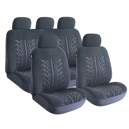 Front and Rear Seat Cover Set 'Road Master' Black 11pc