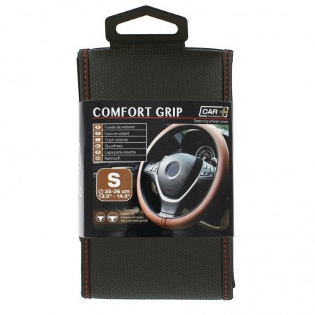 Steering Wheel Cover 'Comfort Grip' Black/Red Perforated 35-36cm