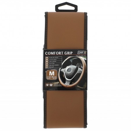 Steering Wheel Cover 'Comfort Grip' Black Brown 37-38cm