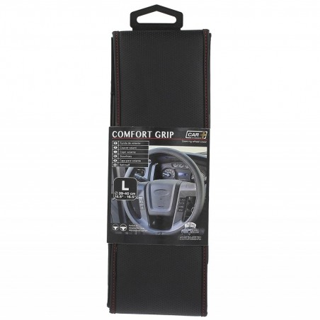 Steering Wheel Cover 'Comfort Grip' Black/Red Perforated 39-40cm