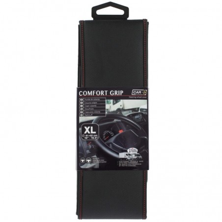 Steering Wheel Cover 'Comfort Grip' Black/Red Perforated 41-42cm