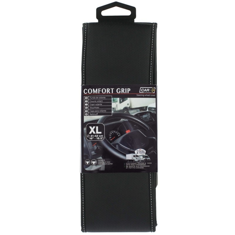 Steering Wheel Cover 'Comfort Grip' Black/White Perforated 41-42cm
