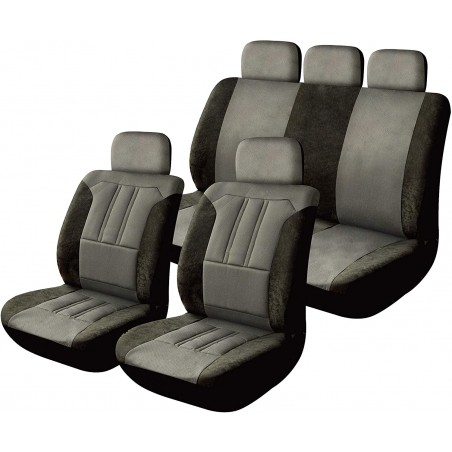 Front and Rear Seat Covers Set 'Nevada' Grey 12pc