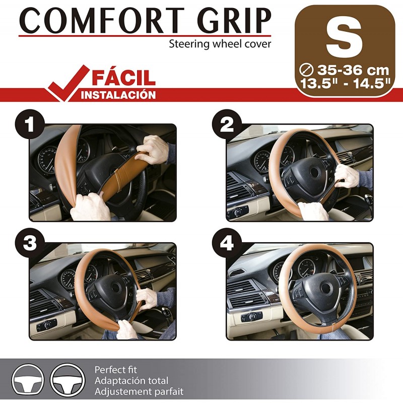 Κάλυμμα Τιμονιού Comfort Grip "34.5-36.5cm Καφέ"