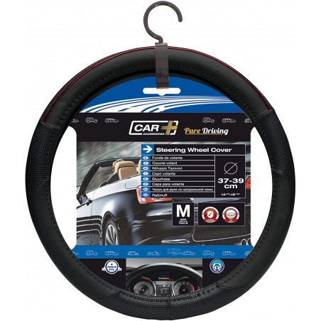Steering Wheel Cover COLOUR LINE Black-Red 37-39cm