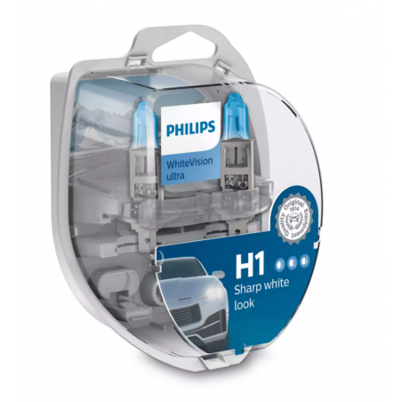 Λάμπες Philips H1 12V 55W White Vision Ultra έως 4000K και 60% Περισσ. Φως 12258WVUSM