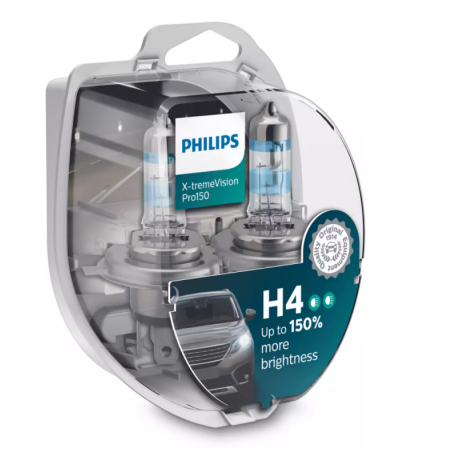 Λάμπες Philips H4 X-treme Vision Pro150 12V 60/55W Έως 150% Περισσ.Φως 12342XVPS2