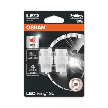 Λάμπες Osram W21/5W 12V 1.7W LEDriving SL Red 7515DRP-02B