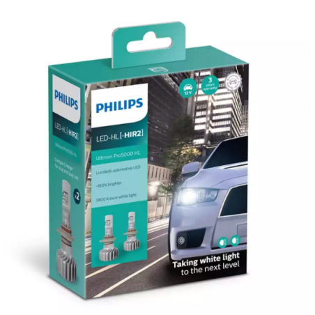 Λάμπες Philips HIR2 Ultinon Pro5000 HL Led 12V 16W +160% Περισσ. Φως 2τμχ 11012U50CWX2