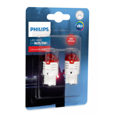 Λάμπες Philips W21/5W Ultinon Pro3000 Led Red 12V 0.8/1.75W 2τμχ 11066U30RB2