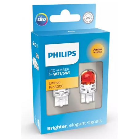 Λάμπες Philips W21/5W Ultinon Pro6000 Led Amber 12V 11066AU60X2