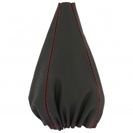Universal Natural Leather Shift Boot Gaiter- Black with Red Seams