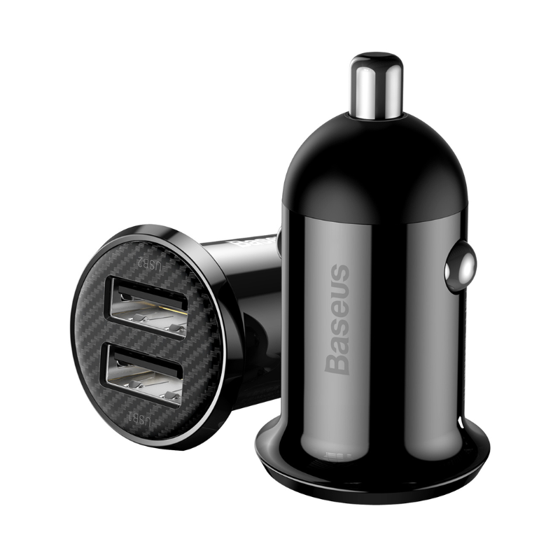 Baseus Φορτιστής Αυτοκινήτου Grain Pro με 2 Θύρες USB 4.8A - CCALLP-01