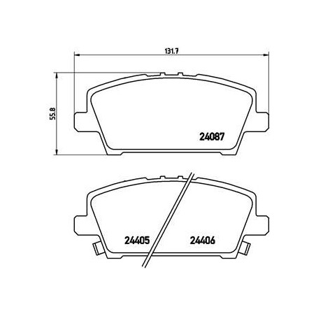 Brake Pad Set, disc brake BREMBO P28037