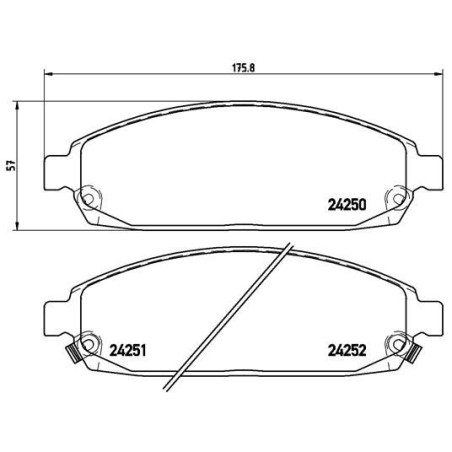 Brake Pad Set, disc brake BREMBO P37010