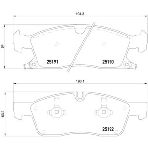 Brake Pad Set, disc brake BREMBO P37017