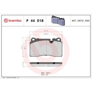 Σετ τακάκια, δισκόφρενα BREMBO P44018