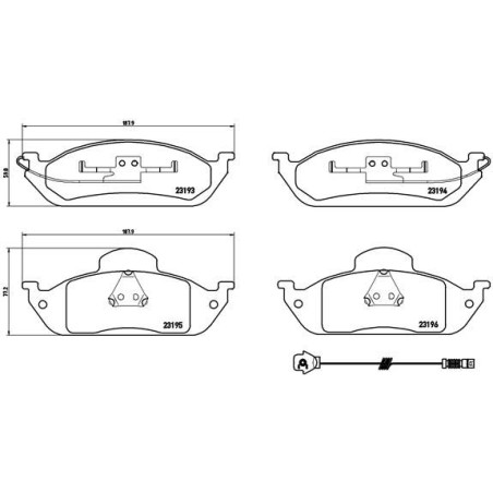 Σετ τακάκια, δισκόφρενα BREMBO P50039