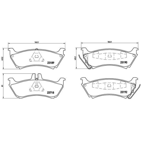 Brake Pad Set, disc brake BREMBO P50044