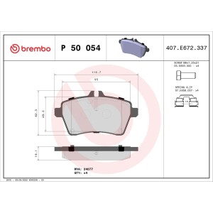 Σετ τακάκια, δισκόφρενα BREMBO P50054