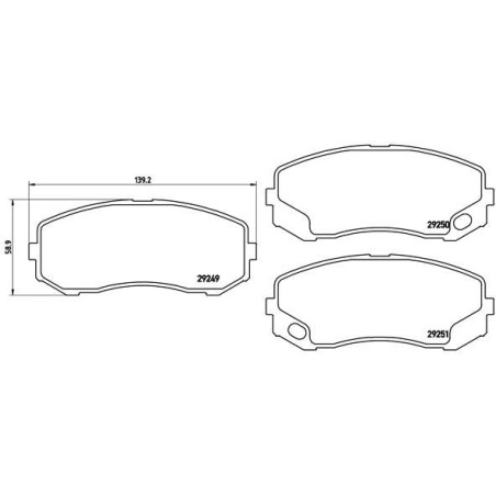 Brake Pad Set, disc brake BREMBO P54043