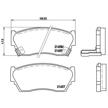 Brake Pad Set, disc brake BREMBO P56027