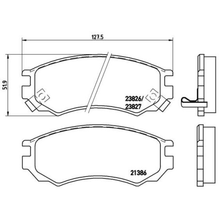 Brake Pad Set, disc brake BREMBO P56055