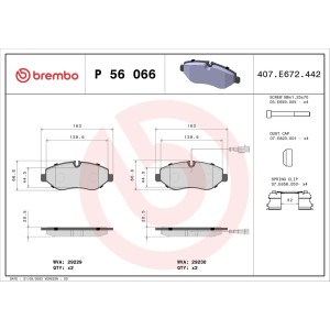 Σετ τακάκια, δισκόφρενα BREMBO P56066