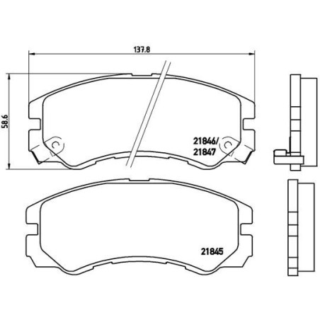 Brake Pad Set, disc brake BREMBO P59020