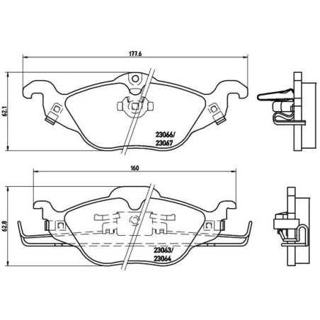 Brake Pad Set, disc brake BREMBO P59030